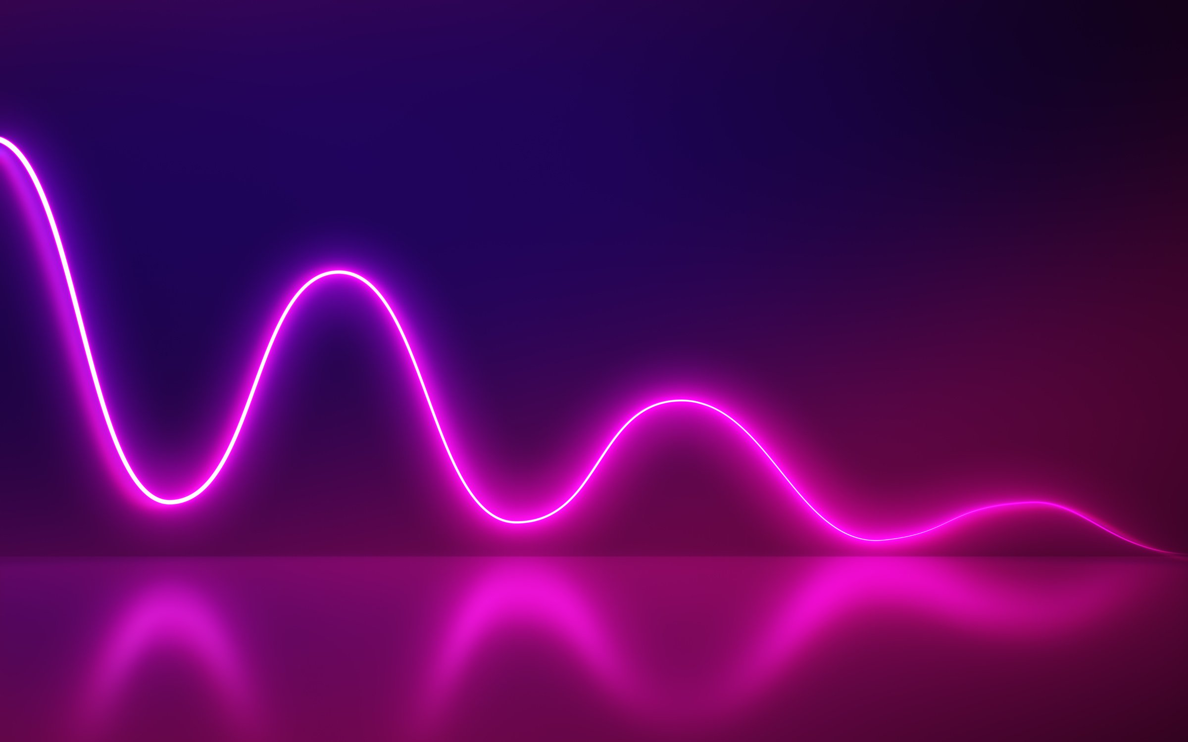 Abstract background with glowing neon waves, ultraviolet